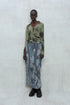 FLOWER DRAWSTRING TOPS -GREEN-
